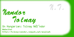 nandor tolnay business card